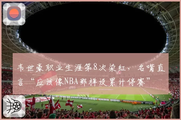 韦世豪职业生涯第8次染红，名嘴直言“应该像NBA那样设累计停赛”